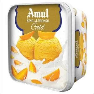 Amul Gold King Alphonso Ice Cream, 1 L Tub