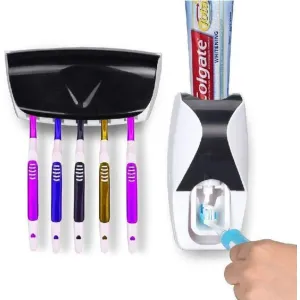 Automatic toothpaste dispenser with 5 toothbrush holder