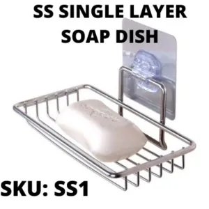 Stainless steel Rectangle soap dish with magic sticker no drilling