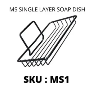 Black Steel rectangle soap dish with magic sticker no drilling required