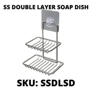 Stainless steel double layer soap dish with magic sticker no drilling
