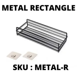 Metal Rectangle shelf with magic sticker no drilling
