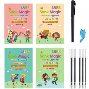 Sank Magic Practice Copybook, Number Tracing Book for Preschoolers with Pen10 refills