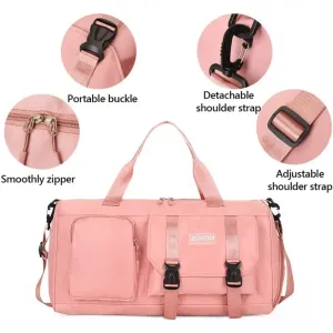 Waterproof Fitness Travel Bag Oxford Women's Multipocket Luggage Sport Bag with Shoes Compartment
