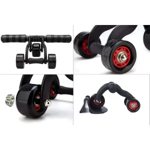 3-Wheel Roller Design Ab Exercise Equipment for Abdominal Core Workout 2 in 1 Gym Accessor