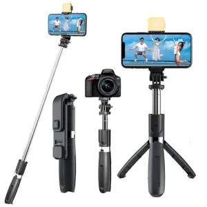 R1s selfie stick with led light and Bluetooth remote
