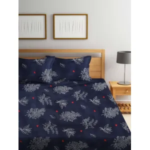 Blue colour Elastic fitted King size Bedsheet 