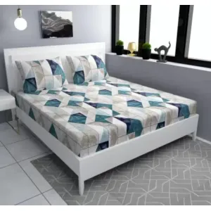 Grey Green King Size Elastic fitted Bedsheet