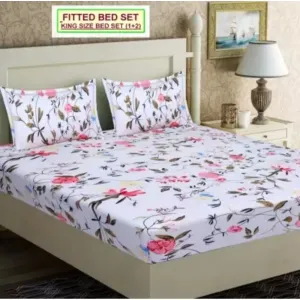 White King size elastic fitted bedsheet 