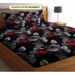 Black Elastic Fitted King size Bedsheet 