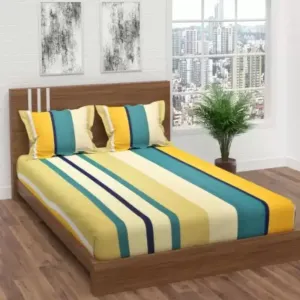 Yellow King Size Elastic Fitted bedsheet 