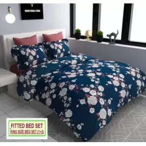 Blue King Size Elastic fitted bedsheet