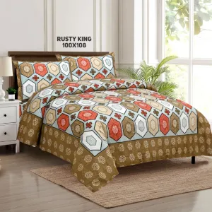 PURE COTTON RUSTY CANDY NON ELASTIC BEDSHEET