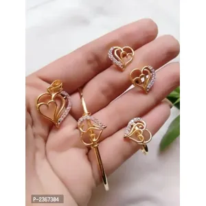 Pendant Set Combo For Women

 Color:  Golden

 Material:  Alloy

 Stone Type:  American Di