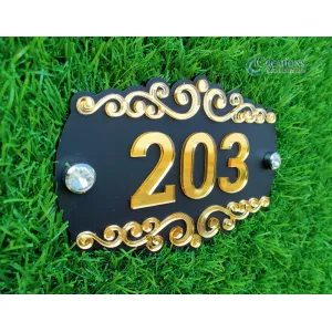 Door Number Plate for Home/Flats (4x6 Inch)