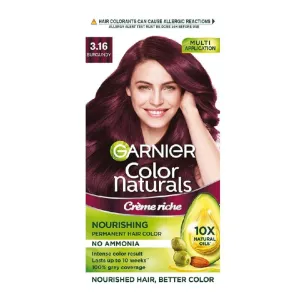 Garnier Hair Colour - Colour Naturals, Crème, 70 ml + 60 g Shade 3.16, Burgundy

