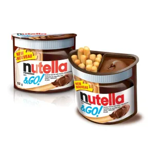 Ferrero Nutella & Go Hazelnut Spread with Cocoa & Bread sticks, 52g each (Pack of 2)