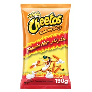 Cheetos Flamin Hot Crunchy Snacks - Cheese Flavoured, 226.8g