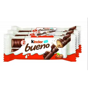 Kinder Bueno Milk & Hazelnut Chocolate Bar 43g (Pack of 2)
