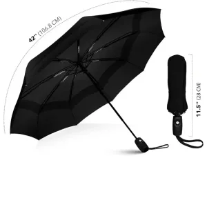 Portable Auto Travel Umbrella - Windproof for Rain, Strong for Wind, Auto Open