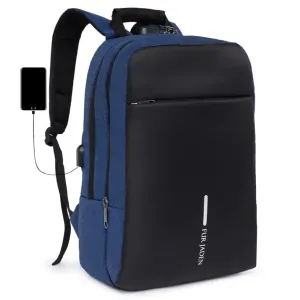 FUR JADEN Anti Theft Number Lock Backpack Bag with 15.6 Inch Laptop Compartment, USB Charg