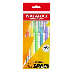 NATARAJ All Spark Ball Pen | Smooth Writing | Smudge Resistant | Long Writing | Attractive