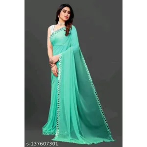 NEW FENCY GEORGETTE CUT WORK SAREE