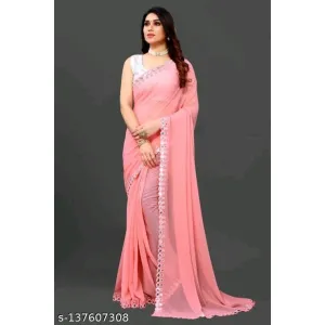 NEW FENCY GEORGETTE CUT WORK SAREE