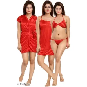 Trendy Satin Night Dress 