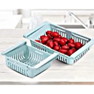 Adjustable Fridge Storage Basket 1Pcs ,