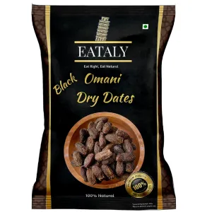 Eataly Black Dry Dates | Kala Chuhara | Sukha Kala Khajoor | Nalla Endu Kharjuram
