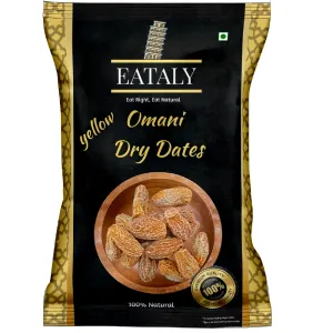 Eataly Yellow Dry Dates | Peela Chuhara | Sukha Peela Khajoor | Pasupu Endu Kharjuram