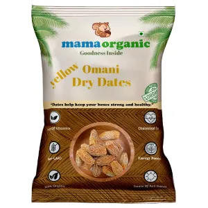 Mama Organic Yellow Dry Dates | Peela Chuhara | Sukha Peela Khajoor | Pasupu Endu Kharjura