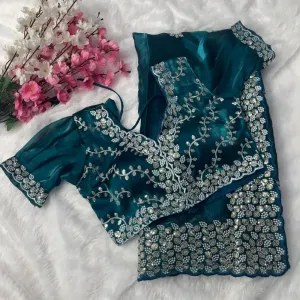 Zimmy chuu saree Green 
