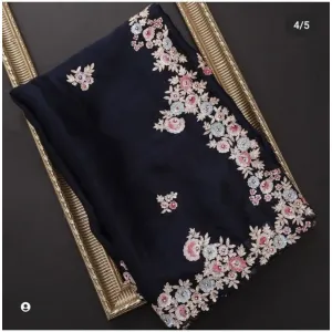 Black Saree Heavy embroidery 