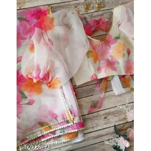 Bollywood floral Organza Saree