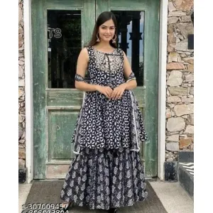 Rayon Kurta with Sarara and Dupatta 