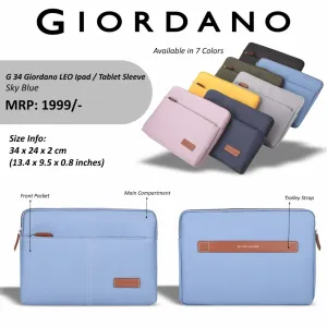 Giordano Leo Ipad/ Tablet Sleeve (7 colors)