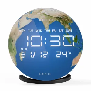 XECH Solaris X - Digital alarm clock with wireless speaker (Earth / Mars / Moon / Kitty)