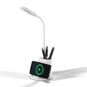 Quest PRO multifunctional table lamp with 15W wireless charger & stationery holder
