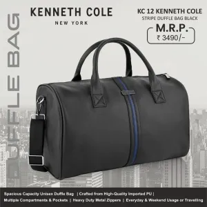 Kenneth Cole New York KC12 Stripe Duffel Bag (Black)