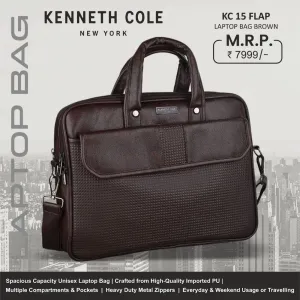 Kenneth Cole New York KC15 Flap Laptop Bag (Brown)