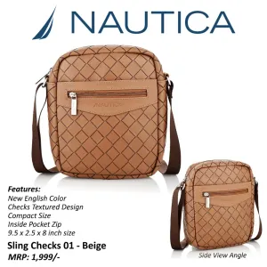 NAUTICA Checks Unisex Sling Bag (6 colors)