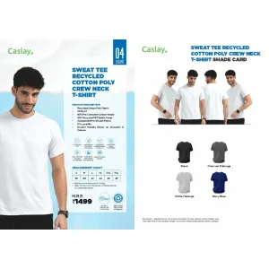 CASLAY Recycled Sweat Tee T-shirt (4 colors) Poly Cotton 320gsm