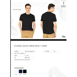 Indian Terrain Classic Solid Crew Neck T-shirt (3 color's)
