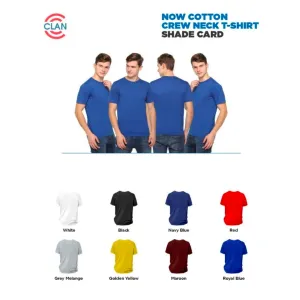 CLAN Now Cotton Crew Neck T-shirt (8 colors) Cotton 180gsm