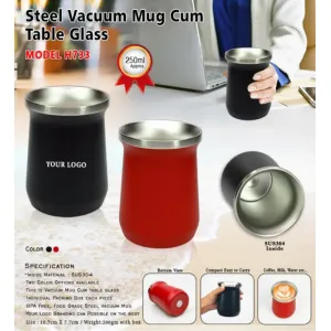 Steel Vacuum Mug Glass 250ml - H733