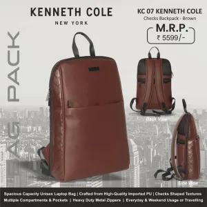 Kenneth Cole New York KC07 Checks Backpack (Brown)