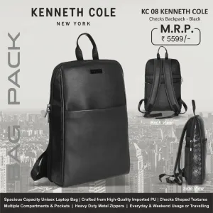 Kenneth Cole New York KC08 Checks Backpack (Black)