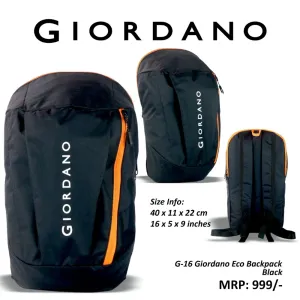 Giordano Eco Backpack - Black

